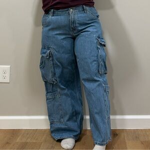 Old Navy Blue Baggy Wide Leg Jeans